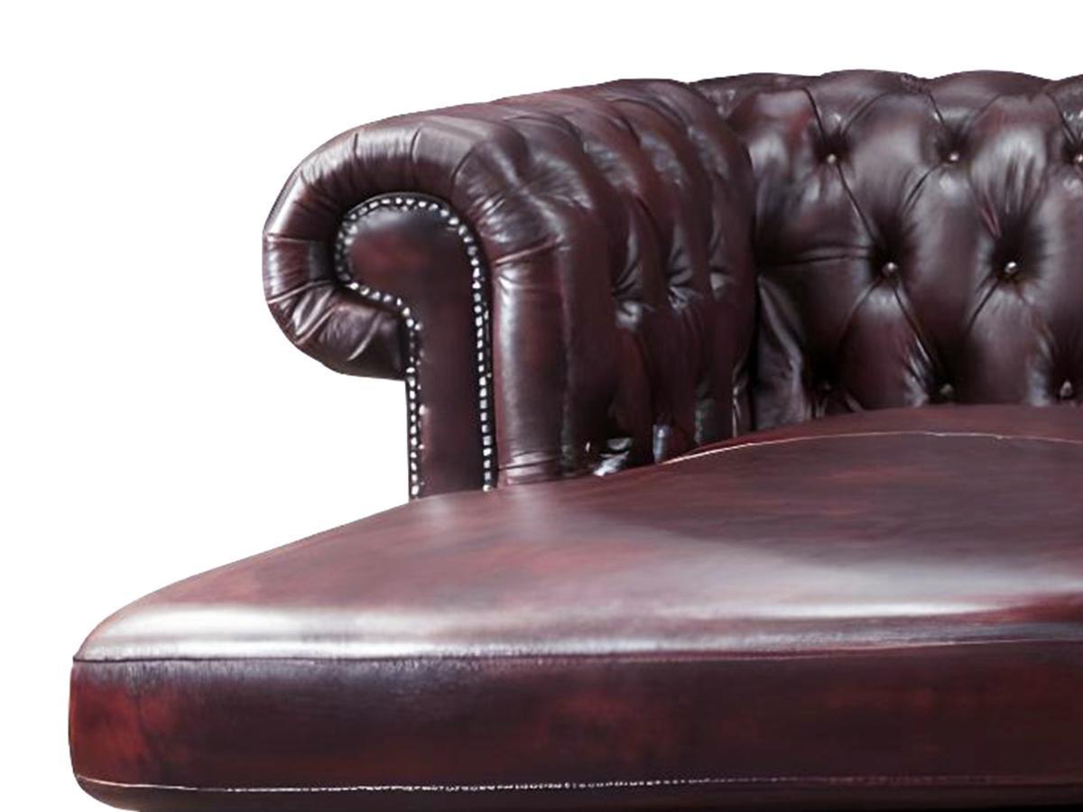 Vente-unique Chesterfield Ecksofa Büffelleder Ecke Rechs braun BRENTON  