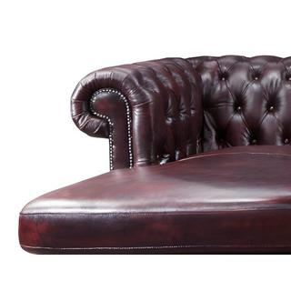 Vente-unique Chesterfield Ecksofa Büffelleder Ecke Rechs braun BRENTON  