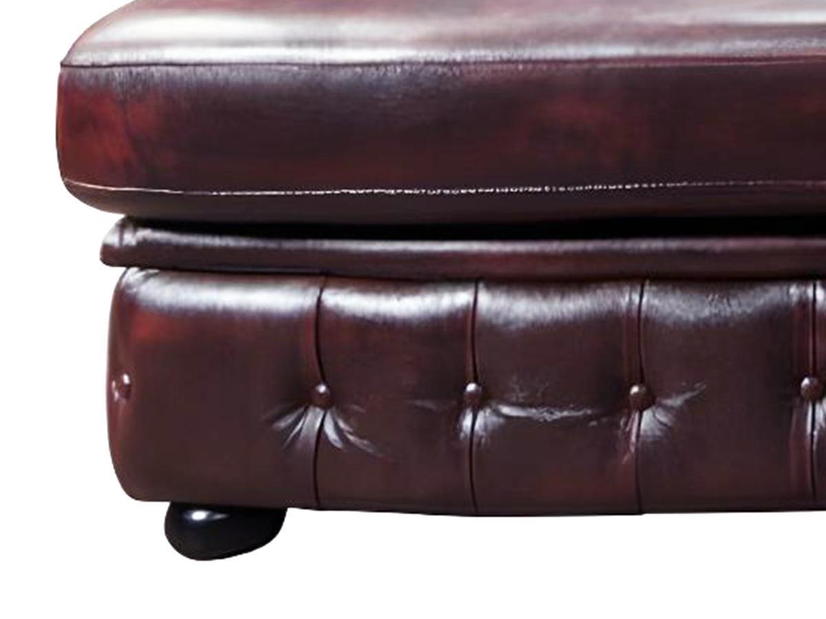 Vente-unique Chesterfield Ecksofa Büffelleder Ecke Rechs braun BRENTON  