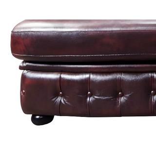 Vente-unique Chesterfield Ecksofa Büffelleder Ecke Rechs braun BRENTON  