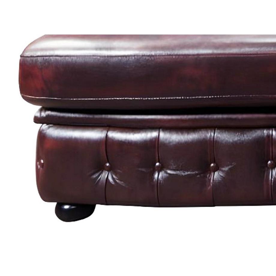 Vente-unique Canapé d'angle chesterfield BRENTON 100% cuir de buffle Cherry Angle droit  