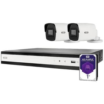 ABUS 4-Kanal IP Überwachungskamera-Set mit 2 Kameras für Innenbereich, Aussenbereich Performance Line
