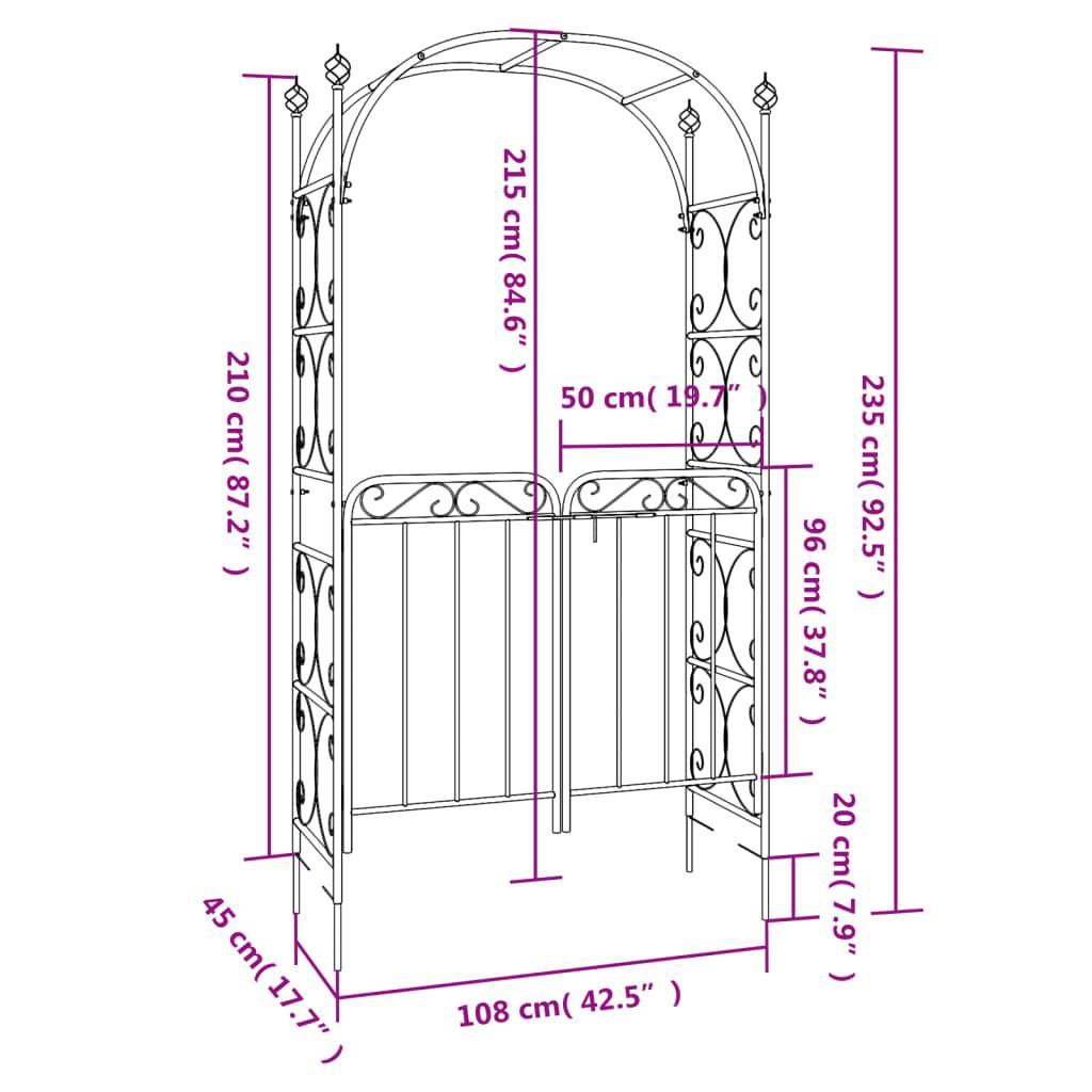 VidaXL  Arche de jardin avec porte acier 