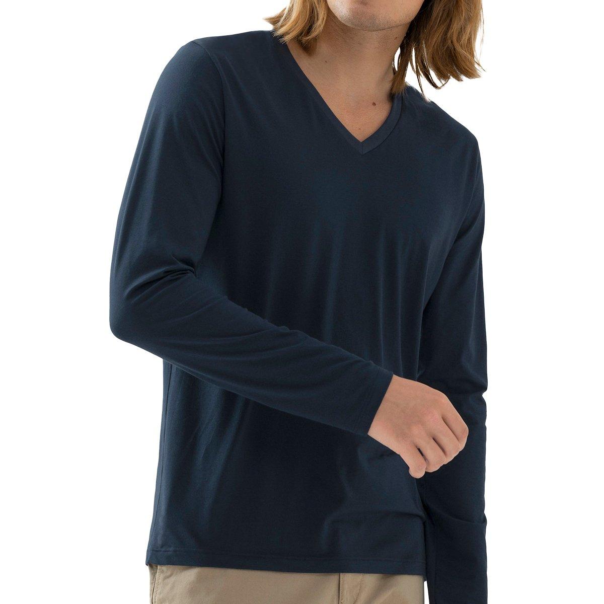 Image of Dry Cotton - Unterhemd Shirt Langarm Herren Marine XL
