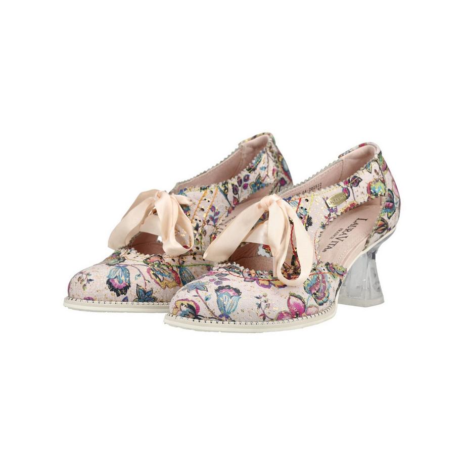 Laura Vita Pumps con Stampa Floreale e Fiocco in Nastro  