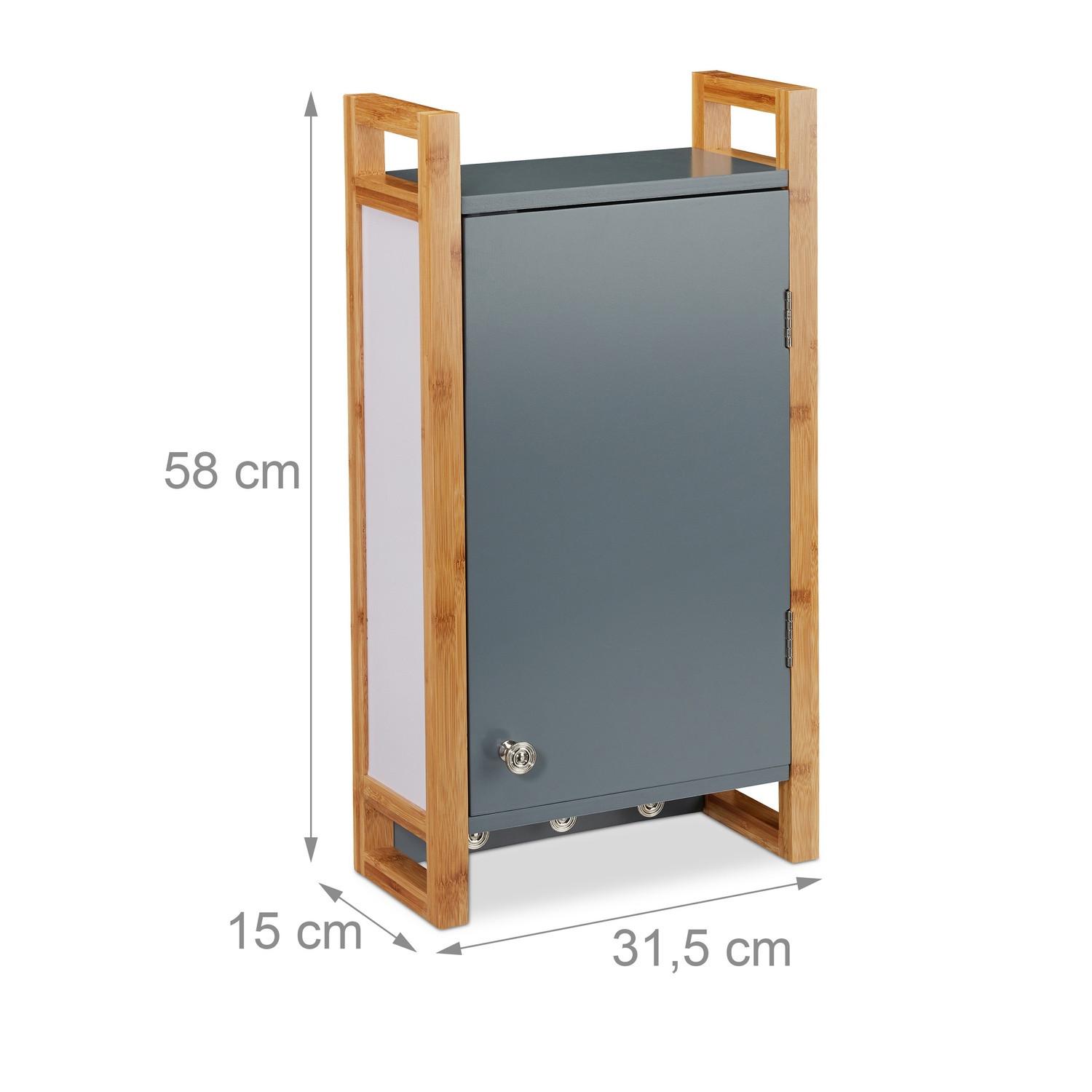 B2X Armoire murale de salle de bain grise  