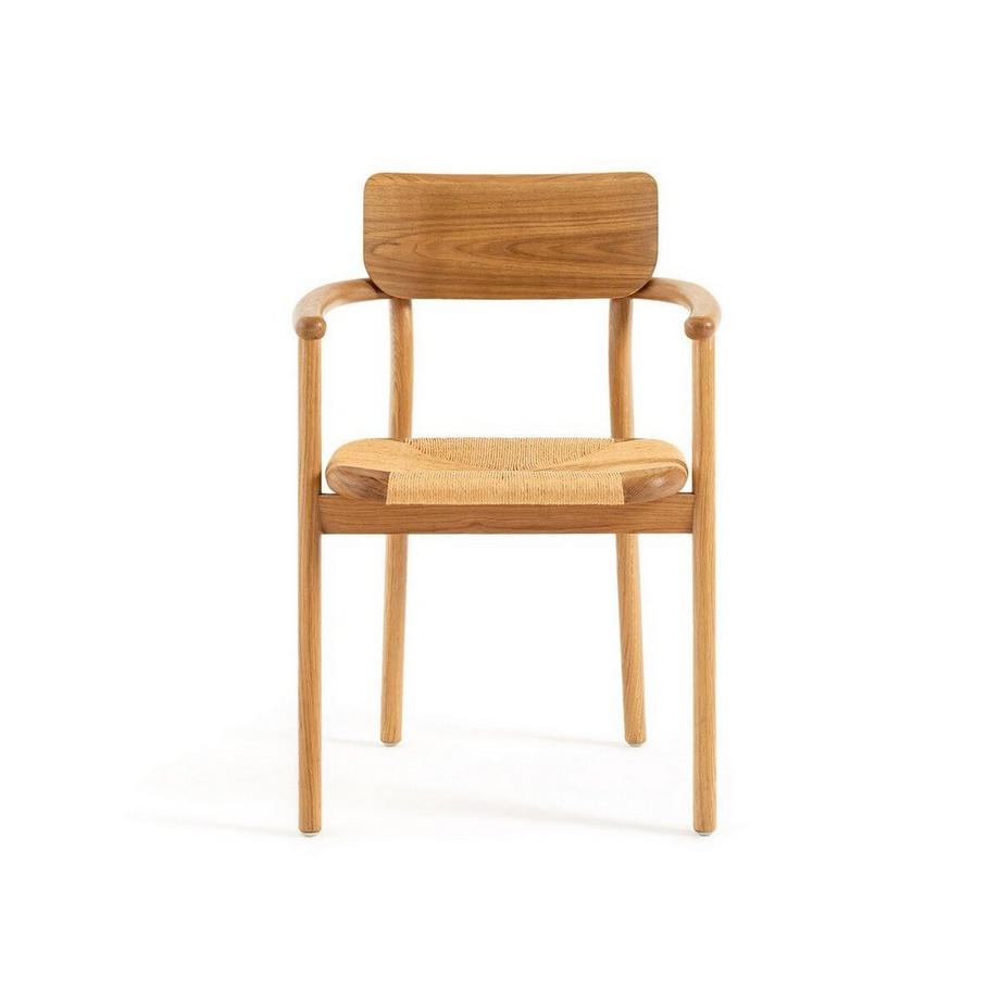 La Redoute Intérieurs Fauteuil de table chêne massif et tressage  