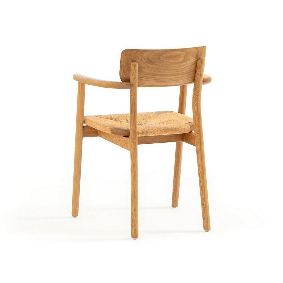 La Redoute Intérieurs Fauteuil de table chêne massif et tressage  