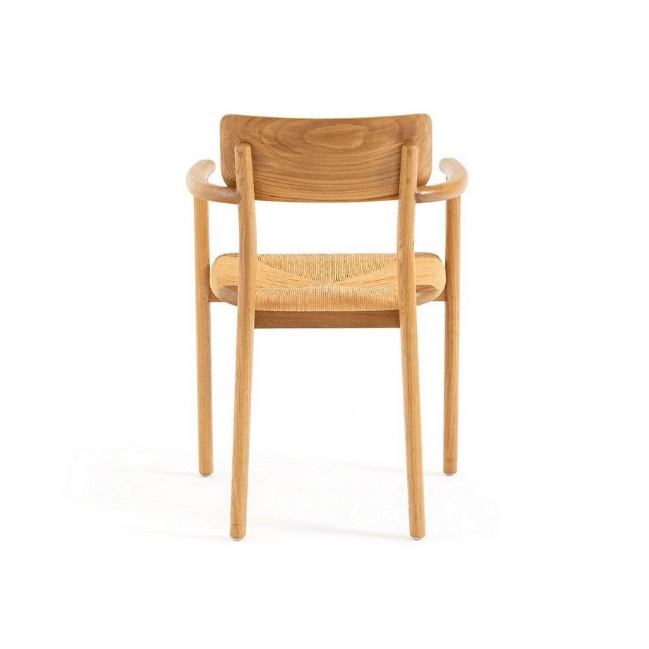 La Redoute Intérieurs Fauteuil de table chêne massif et tressage  