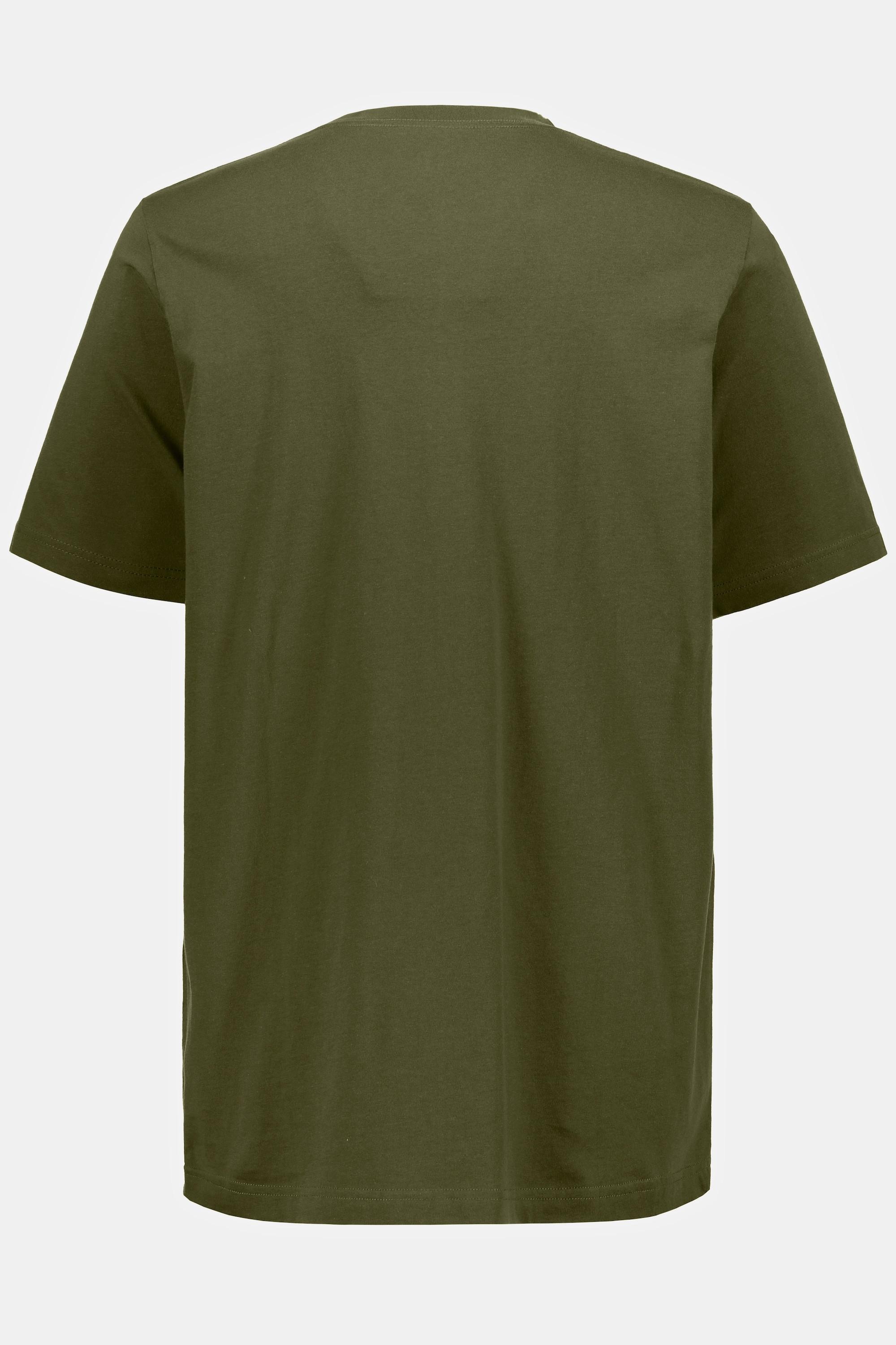 JP1880  T-shirt basic con scollo a V cachi scuro 