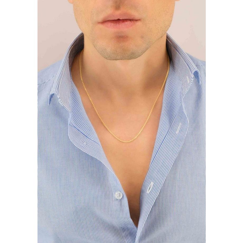 MUAU Schmuck  Collier Rundanker Gelbgold 375, 1.7mm, 50cm 