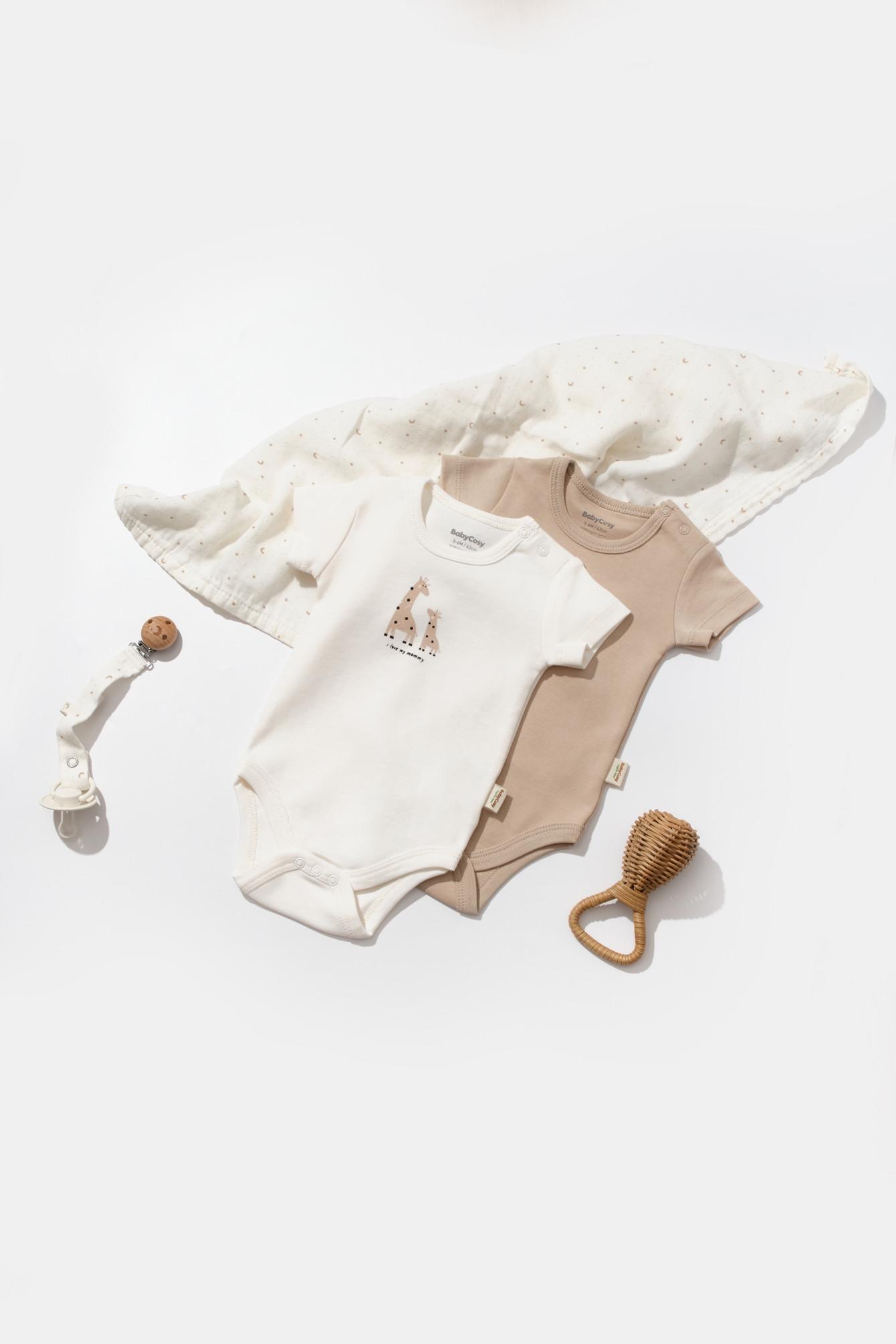 Image of Body, Kurzarm, 2 Pack Unisex Beige 62