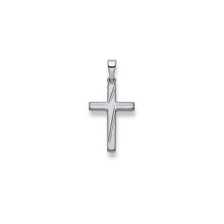 MUAU Schmuck  Pendentif croix en or blanc 750, 28x14mm 