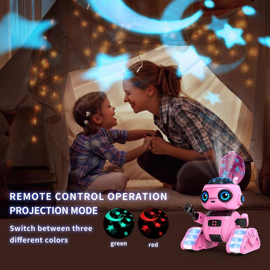 Activity-board  Roboterspielzeug für Kinder - wiederaufladbar, LED-Augen und Musik, RC-Roboter mit Gestensensor 