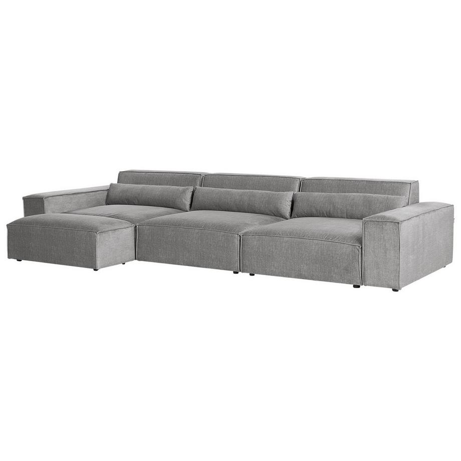 Beliani Canapé avec pouf en Polyester Moderne HELLNAR  