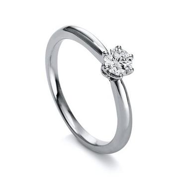 Solitär Ring 750/18K Weissgold/Platin 950 Diamant 0.3ct.