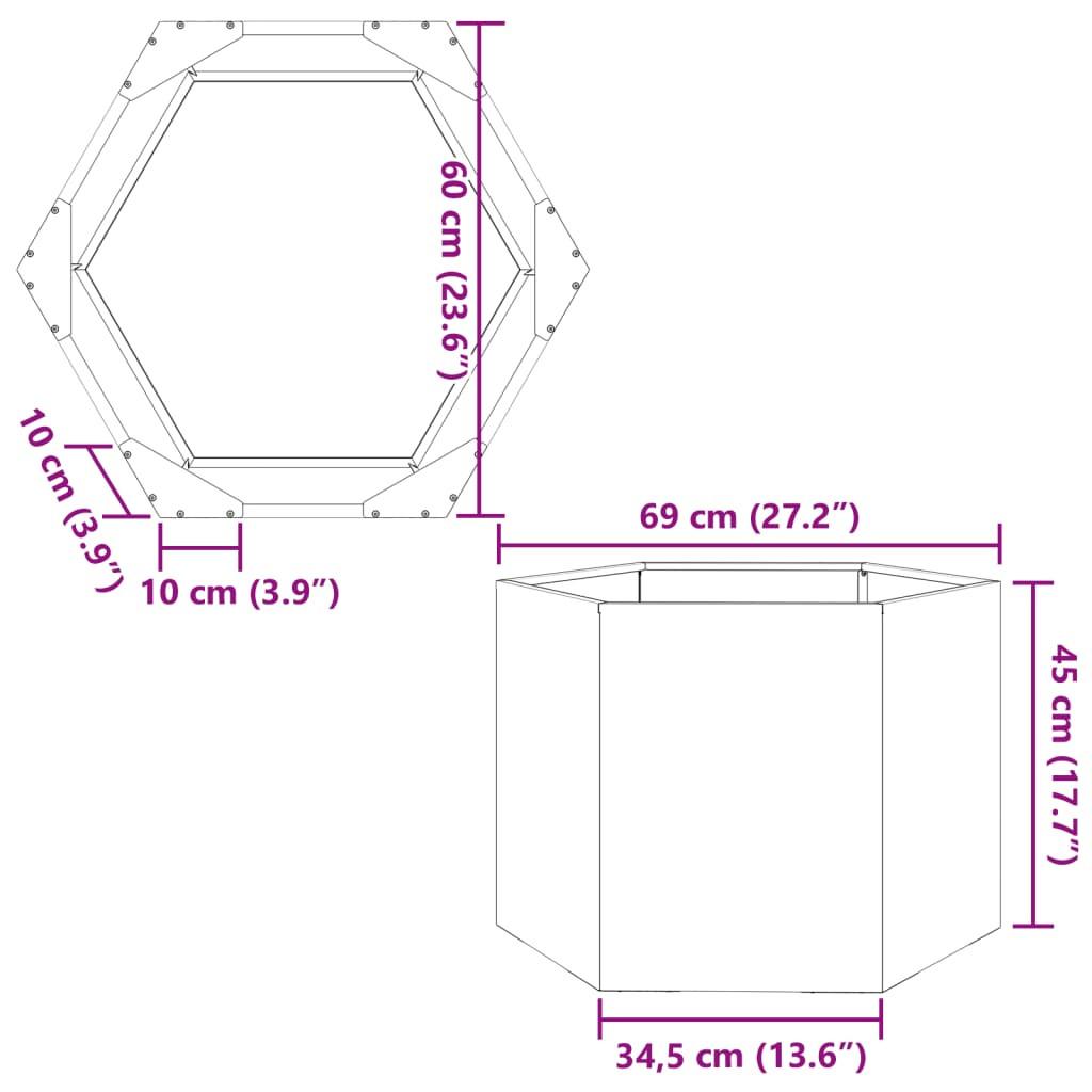 VidaXL Pflanzkübel metall  