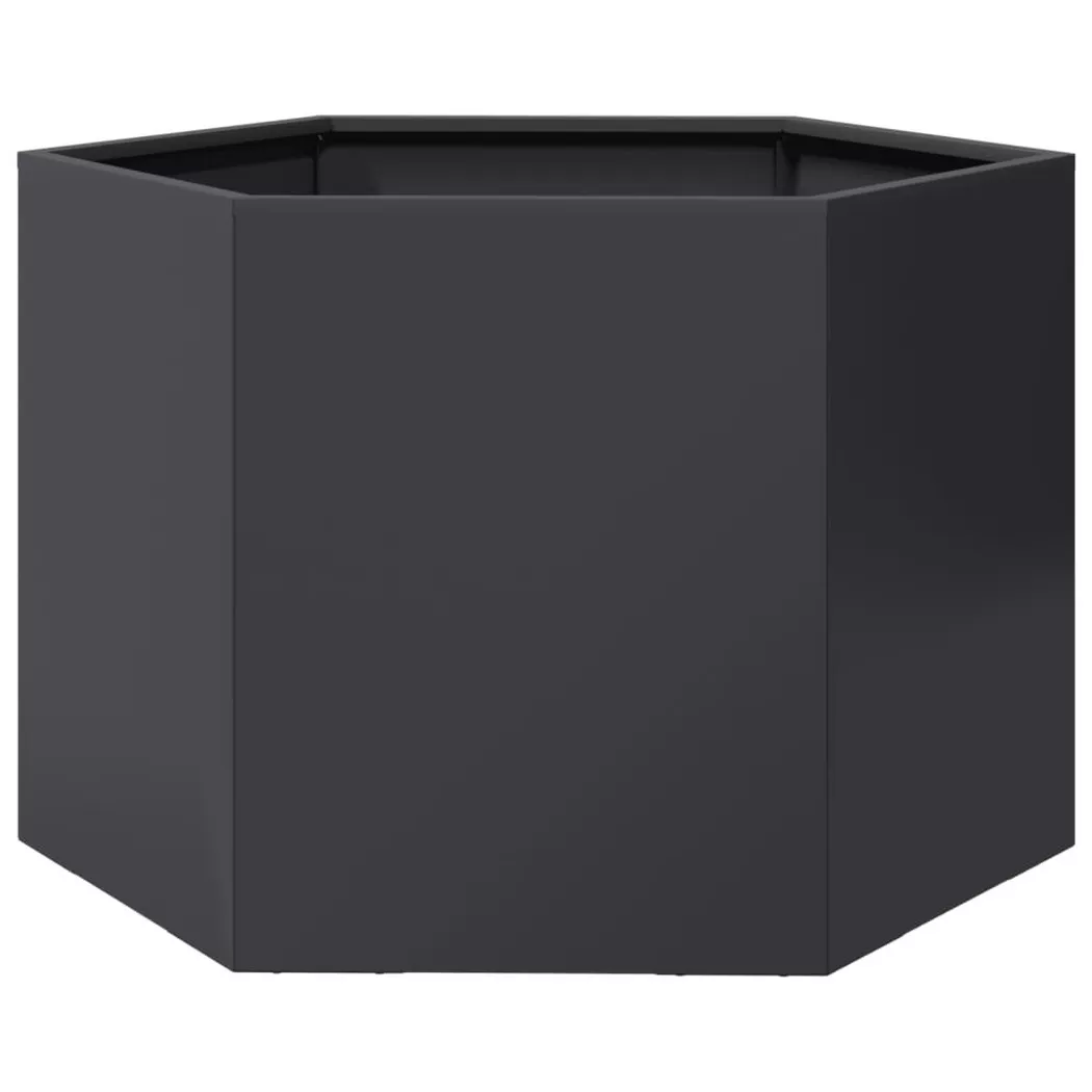 Jardinière noir hexagone 69x60x45 cm acier Vidaxl