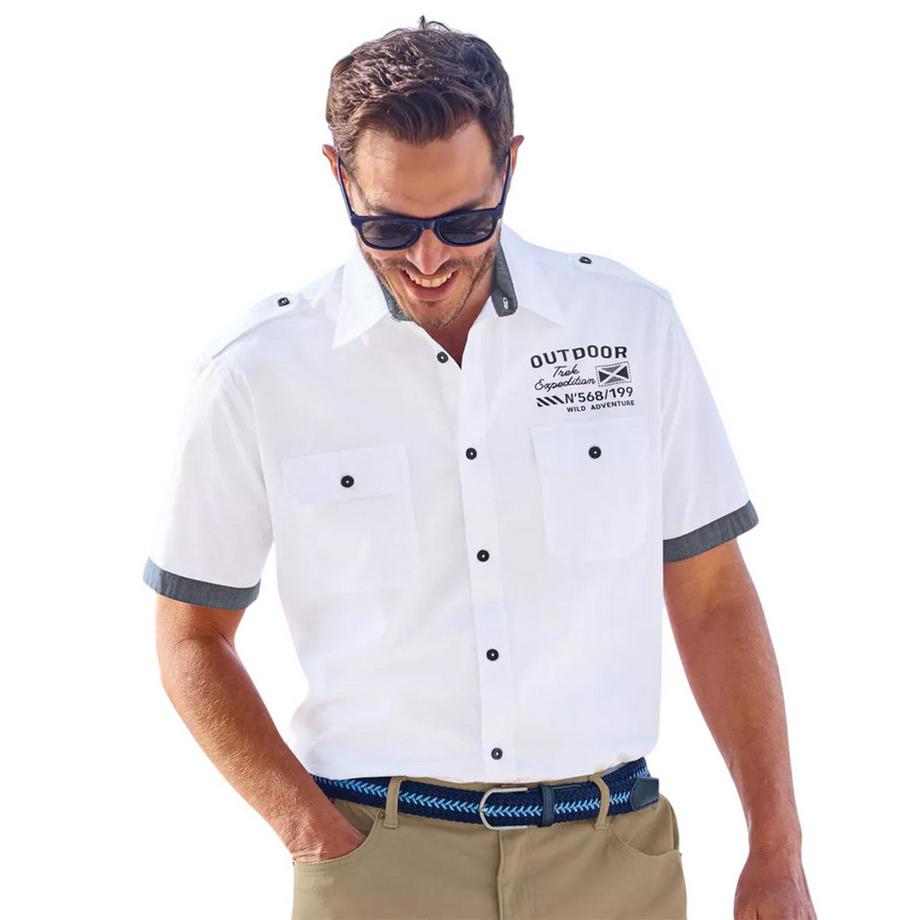 Atlas For Men Camicia Maniche Corte con Stampa Outdoor  