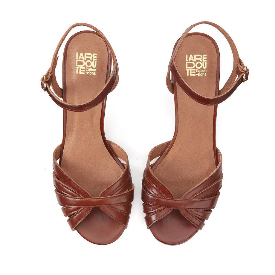 La Redoute Collections Sandali in pelle con tacco medio  