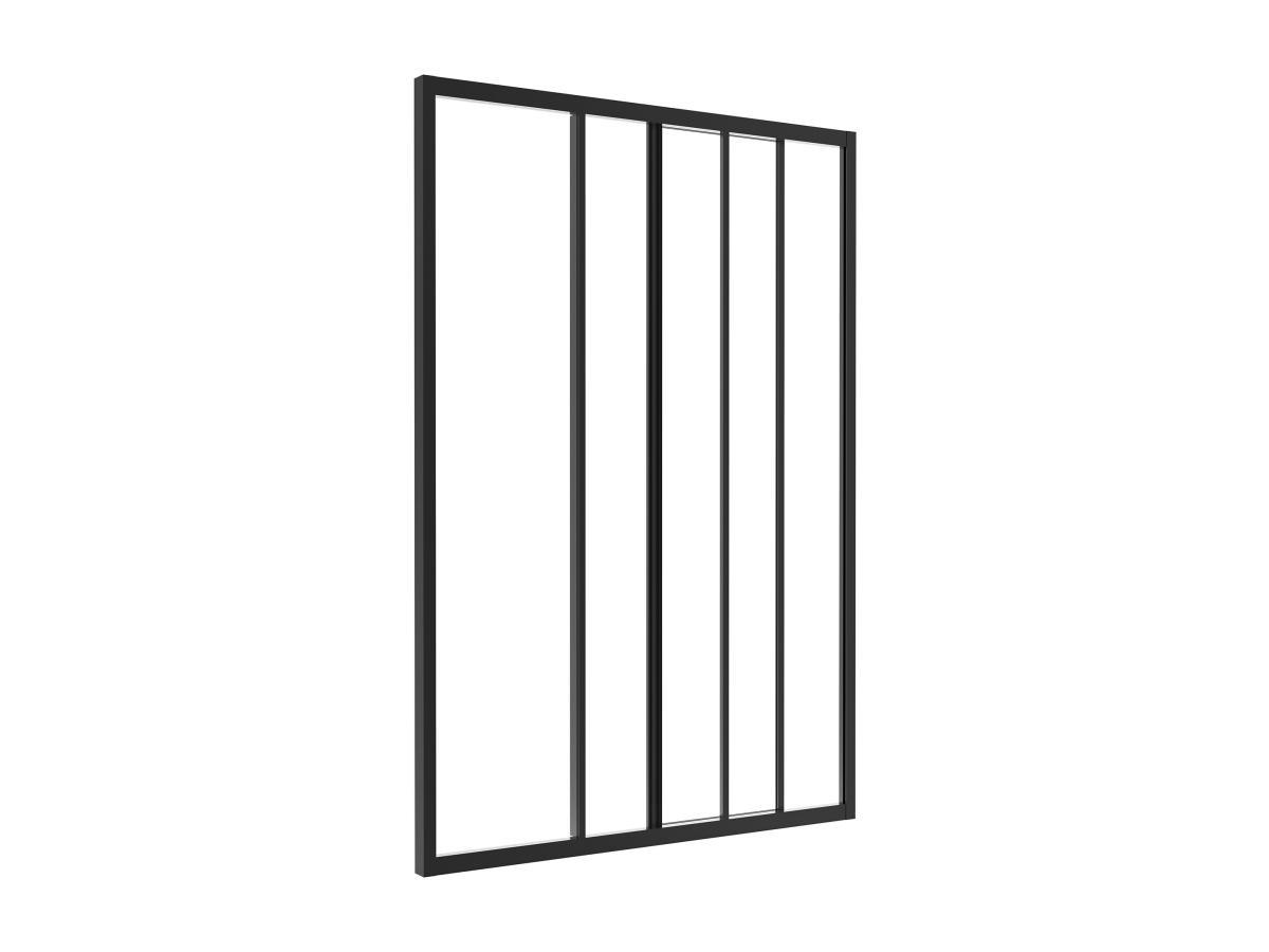 Image of Schiebeglaswand - 90 X 130 Cm - Thermolackiertes Aluminium - Schwarz - Ravena Unisex Schwarz ONE SIZE