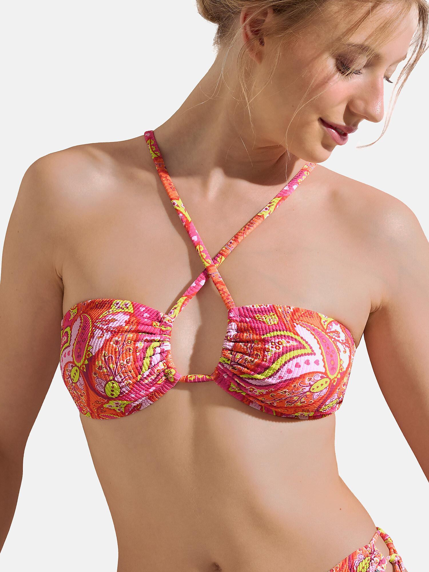 Image of Verstellbare Träger-bandeau-badeanzugoberteil Ohne Bügel Kavala Damen Korall M