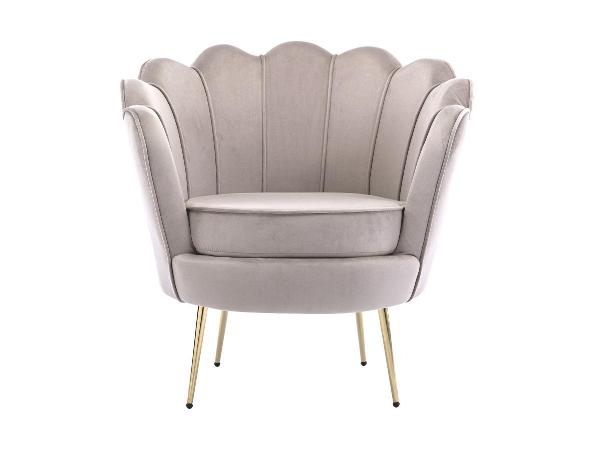 PASCAL MORABITO Fauteuil coquillage en velours taupe DANDELION de Pascal Morabito  