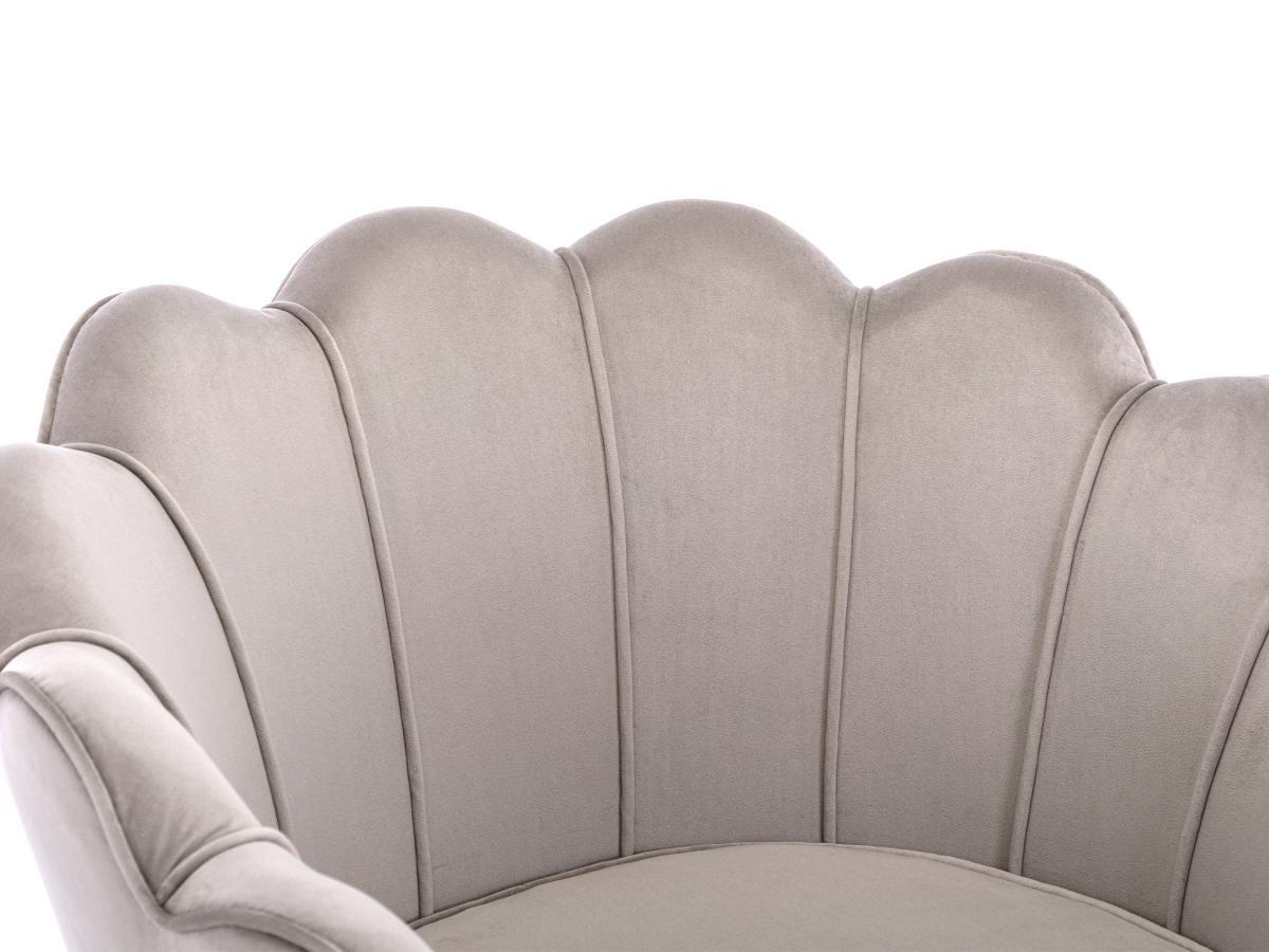 PASCAL MORABITO Fauteuil coquillage en velours taupe DANDELION de Pascal Morabito  