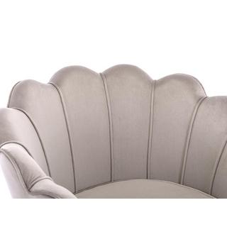 PASCAL MORABITO Fauteuil coquillage en velours taupe DANDELION de Pascal Morabito  