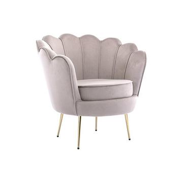 Fauteuil coquillage en velours taupe DANDELION de Pascal Morabito