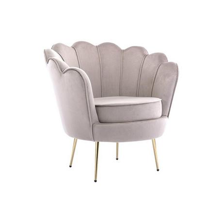 PASCAL MORABITO Fauteuil coquillage en velours taupe DANDELION de Pascal Morabito  