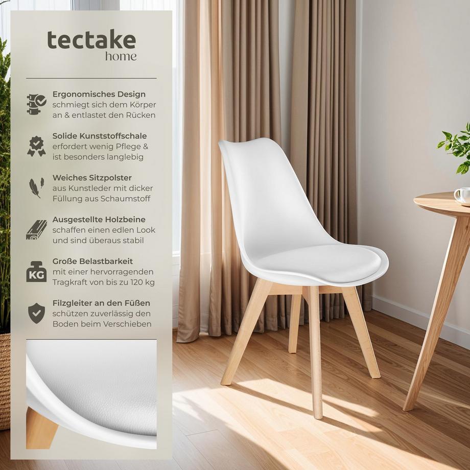 Tectake Set di sedie per sala da pranzo Friederike  Design scandinavo  