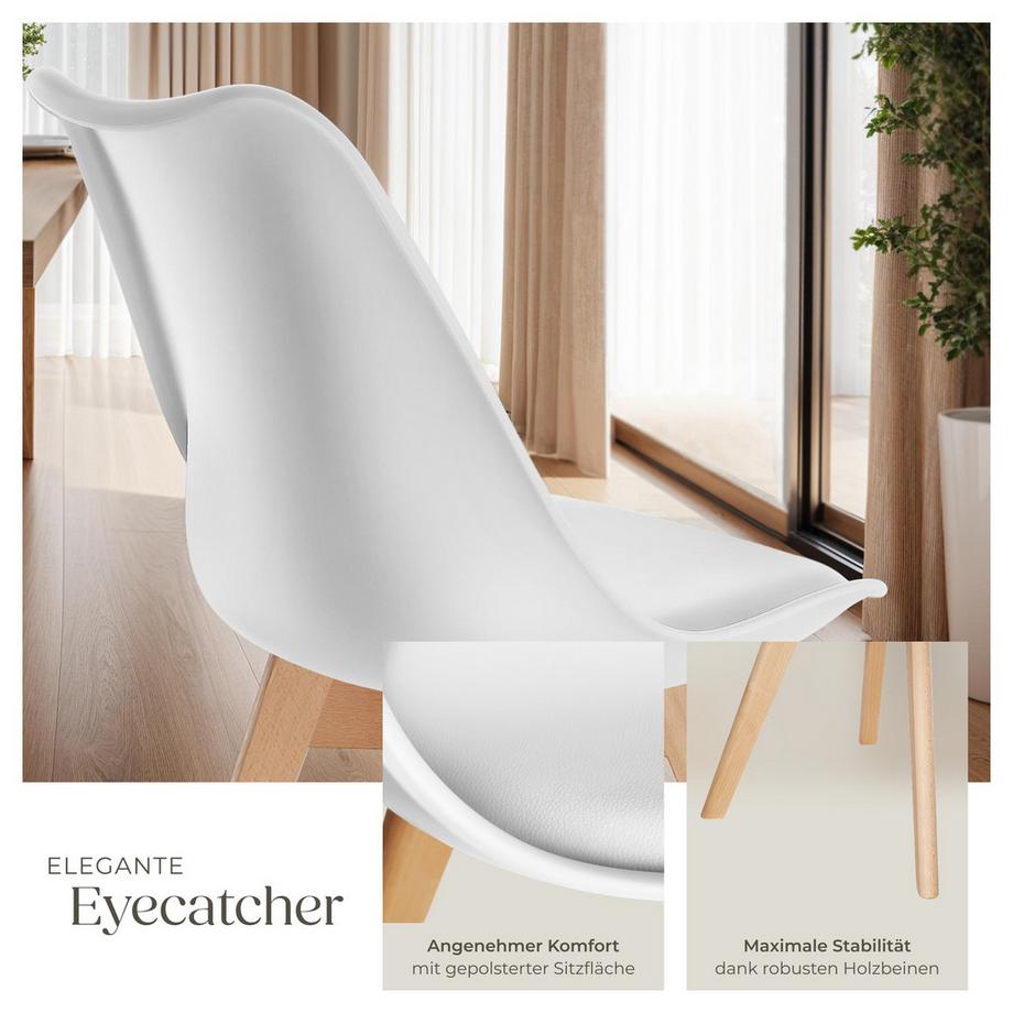 Tectake Set di sedie per sala da pranzo Friederike  Design scandinavo  