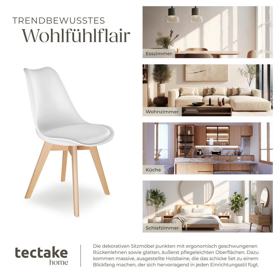 Tectake Set di sedie per sala da pranzo Friederike  Design scandinavo  