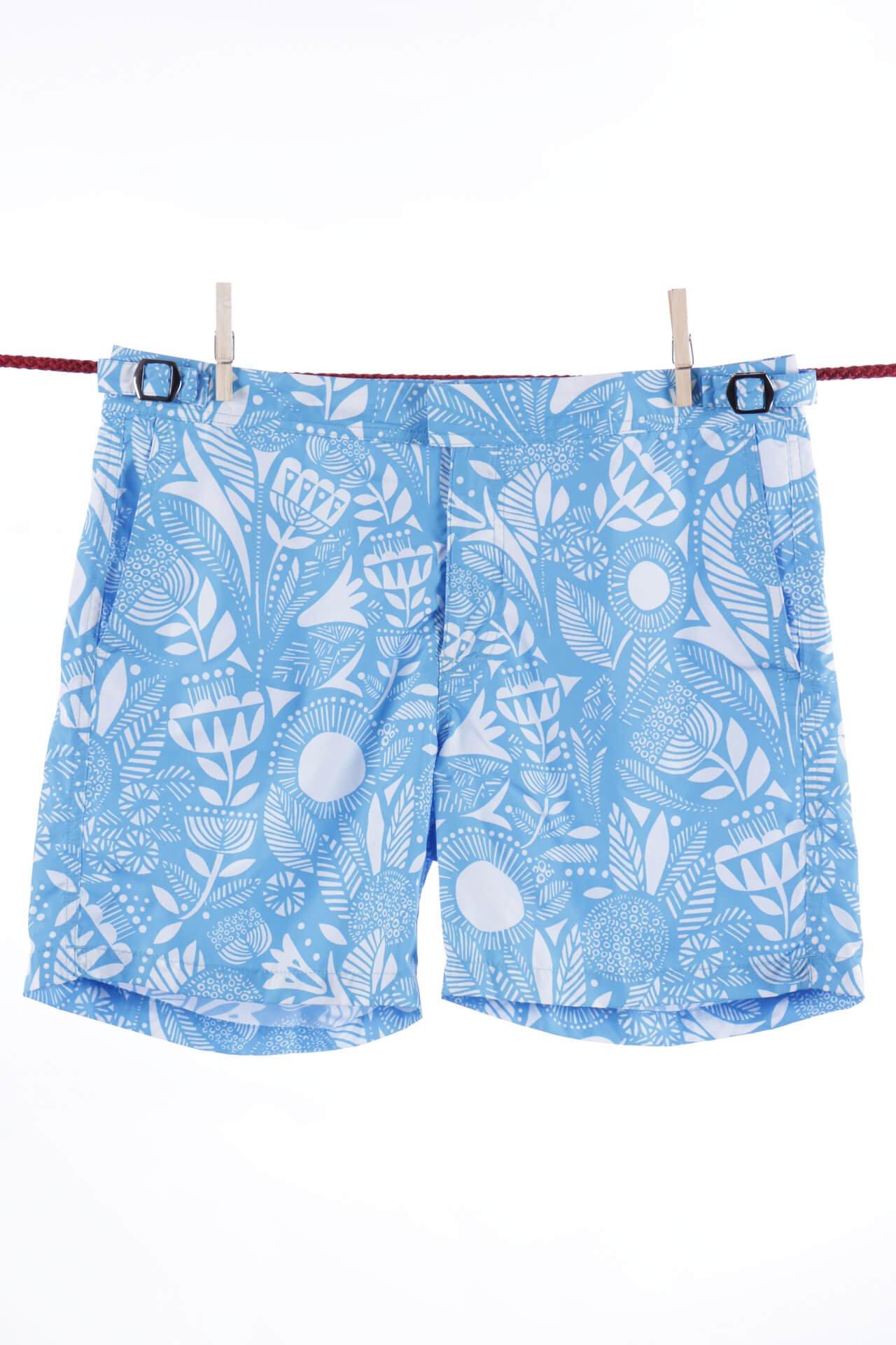 Image of Einfarbige Afrika-badeshorts - Modell Formentera Herren Hellblau XL