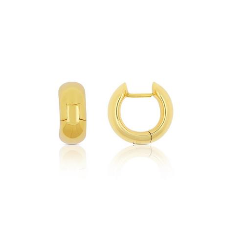 MUAU Schmuck  Creolen Gelbgold 750 Scharnier bombiert/flach 17mm 