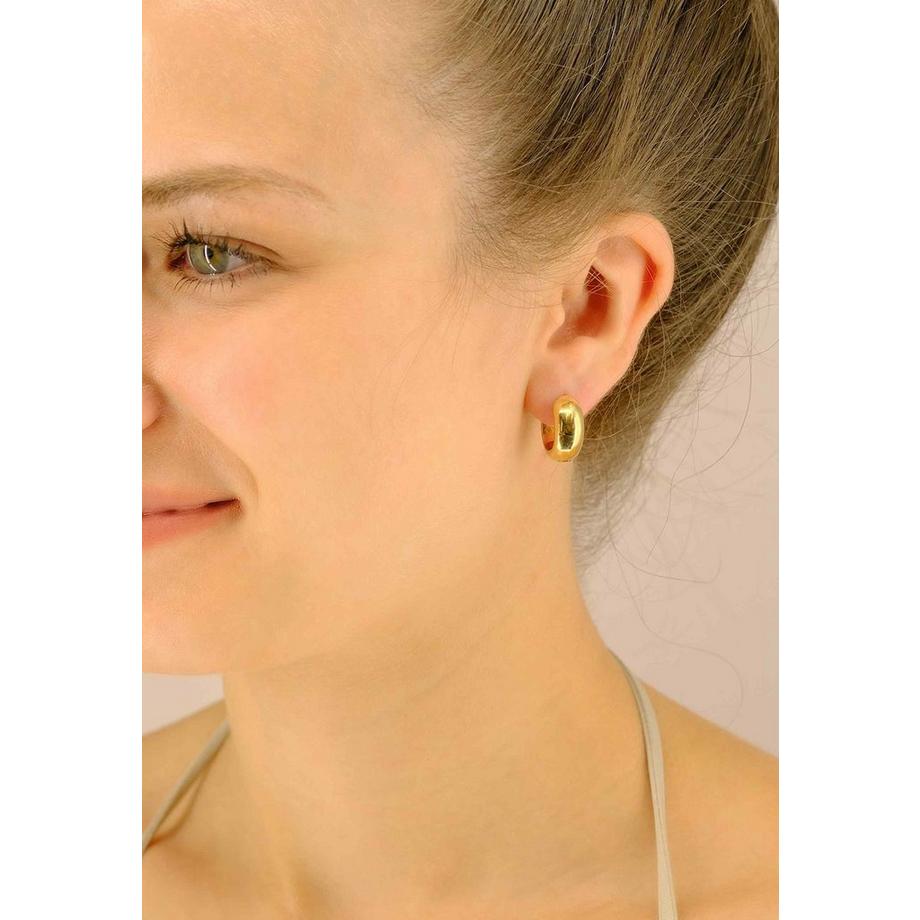 MUAU Schmuck  Creolen Gelbgold 750 Scharnier bombiert/flach 17mm 