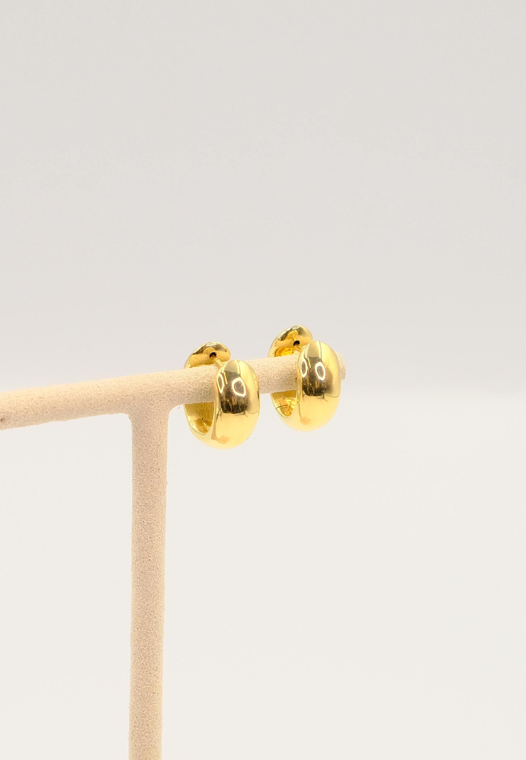 MUAU Schmuck  Creolen Gelbgold 750 Scharnier bombiert/flach 17mm 