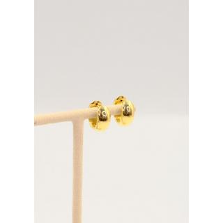 MUAU Schmuck  Creolen Gelbgold 750 Scharnier bombiert/flach 17mm 