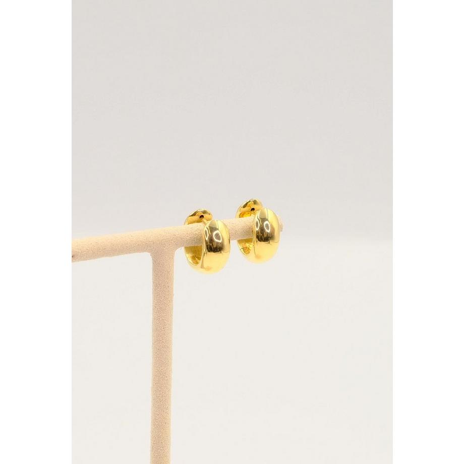 MUAU Schmuck  Creolen Gelbgold 750 Scharnier bombiert/flach 17mm 