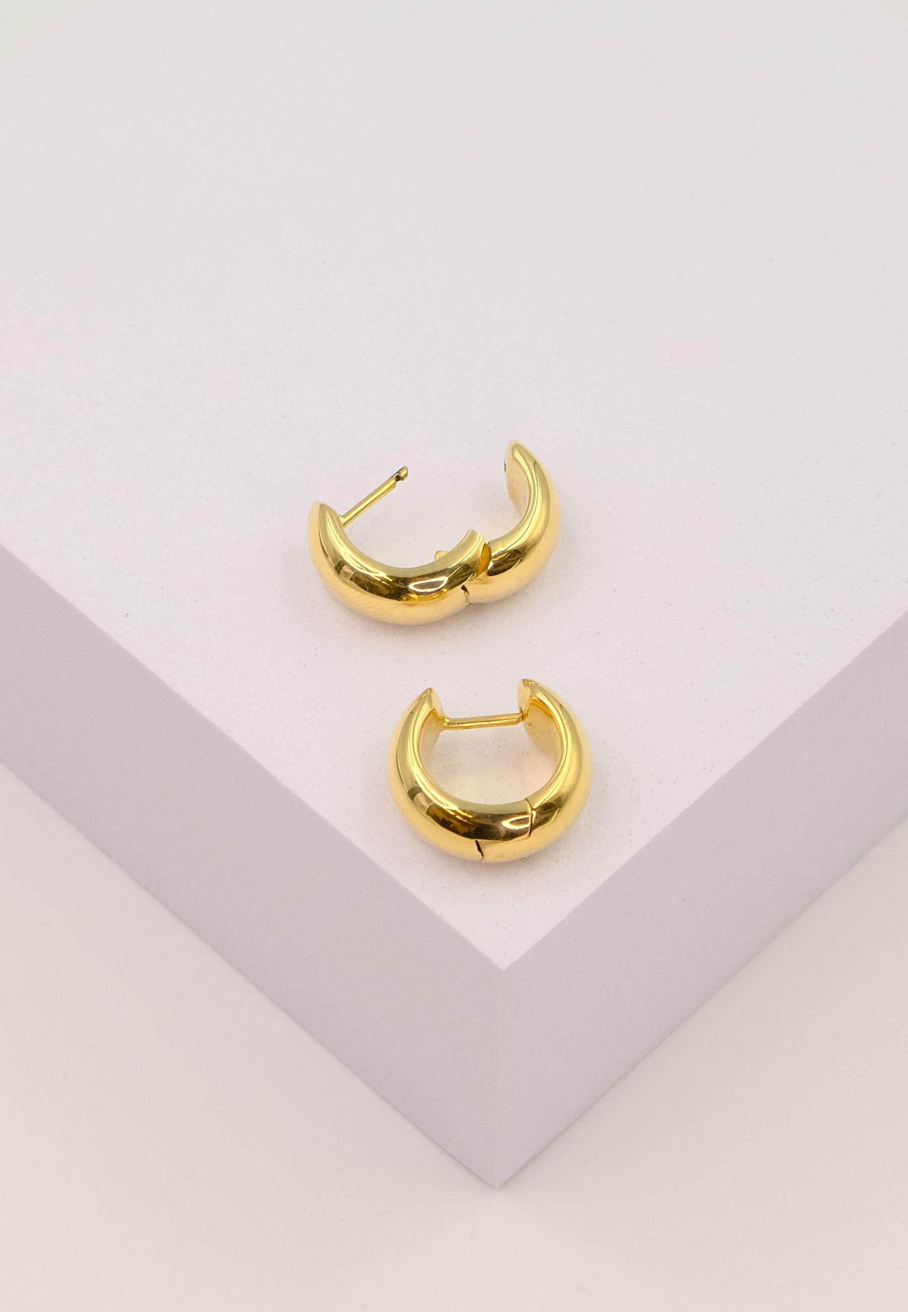 MUAU Schmuck  Creolen Gelbgold 750 Scharnier bombiert/flach 17mm 