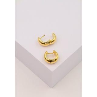 MUAU Schmuck  Creolen Gelbgold 750 Scharnier bombiert/flach 17mm 