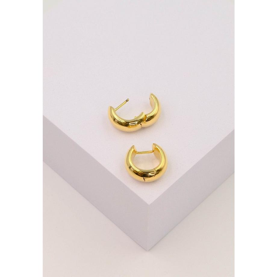 MUAU Schmuck  Creolen Gelbgold 750 Scharnier bombiert/flach 17mm 