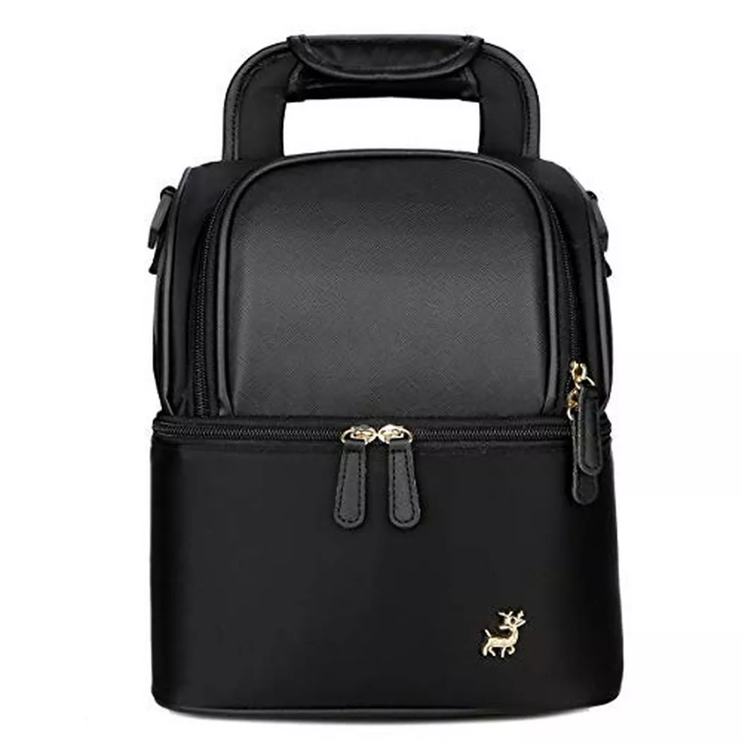 Only-bags.store – Babyflaschen-Kühltasche/wasserdichter Babymilchbeutel-Gefrierschrank/Reiserucksack für Mütter/tragbare, wärmeisolierte Lunchbox, One Size, Schwarz