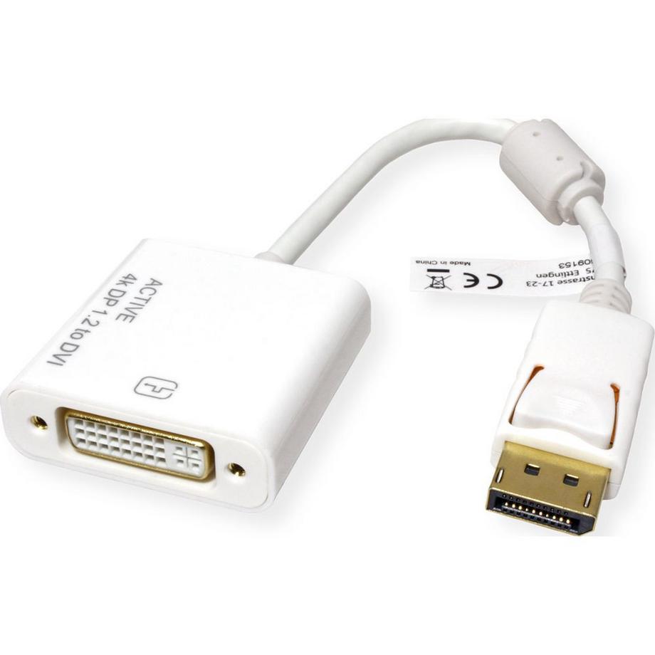 Roline  ROLINE 12.03.3136 cavo e adattatore video 0,15 m DisplayPort DVI-D Bianco 