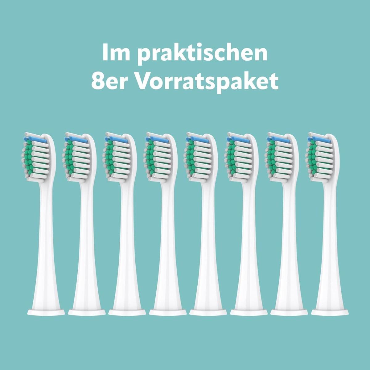 Ora-Care  Ersatzbürsten Standard kompatibel mit Philips (8er Pack) Weiss 