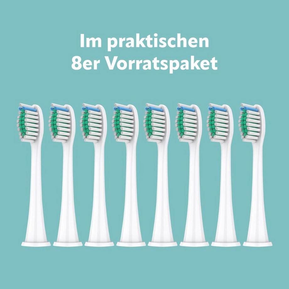 Ora-Care  Ersatzbürsten Standard kompatibel mit Philips (8er Pack) Weiss 