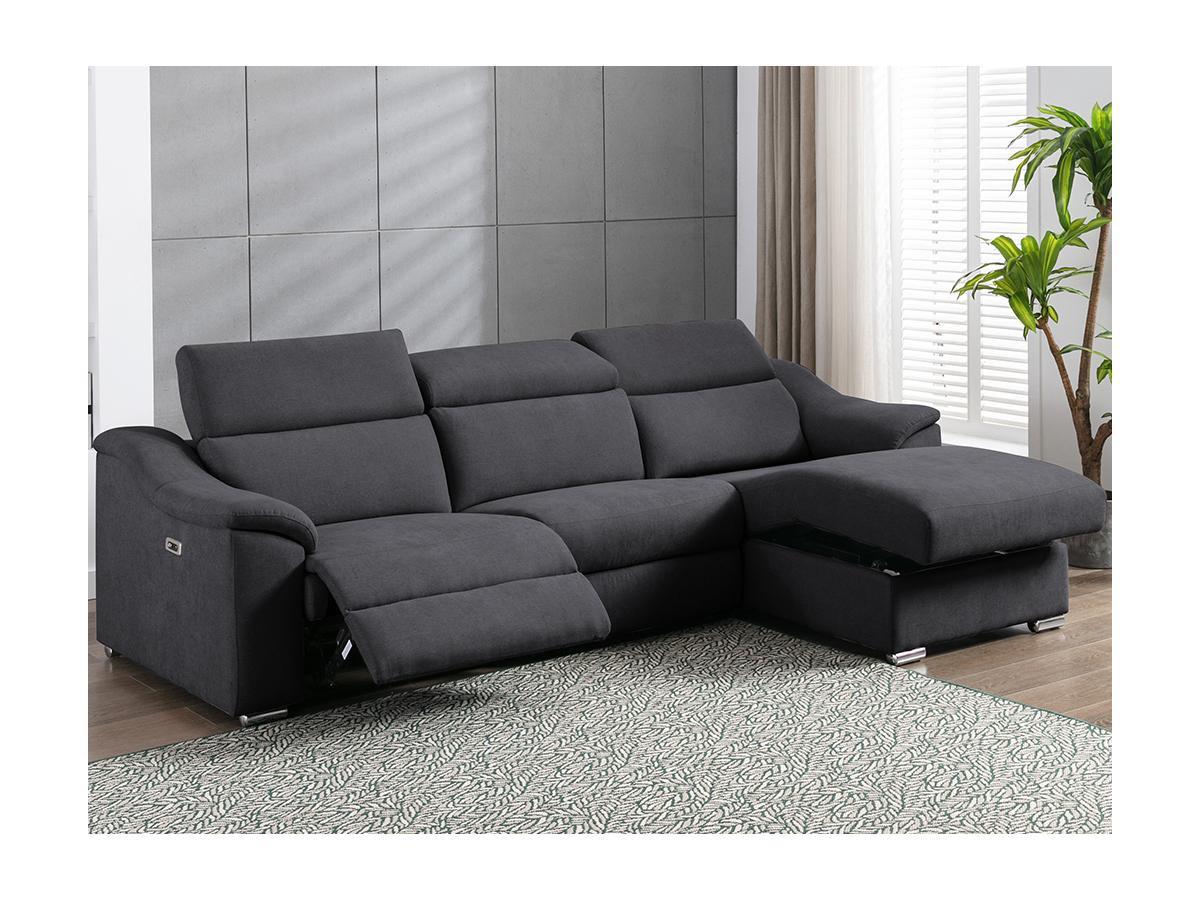 Vente-unique Ecksofa mit elektrischer Relaxfunktion PEDRERA Stoff Ecke rechts  