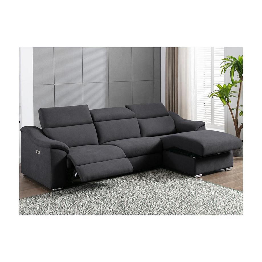 Vente-unique Canapé d'angle relax électrique en tissu PEDRERA Angle droit  