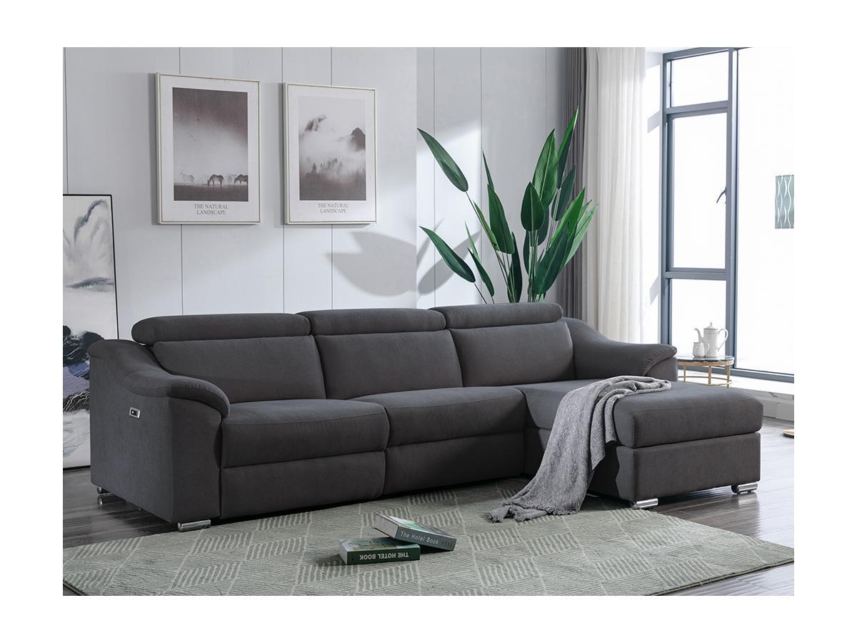 Vente-unique Ecksofa mit elektrischer Relaxfunktion PEDRERA Stoff Ecke rechts  